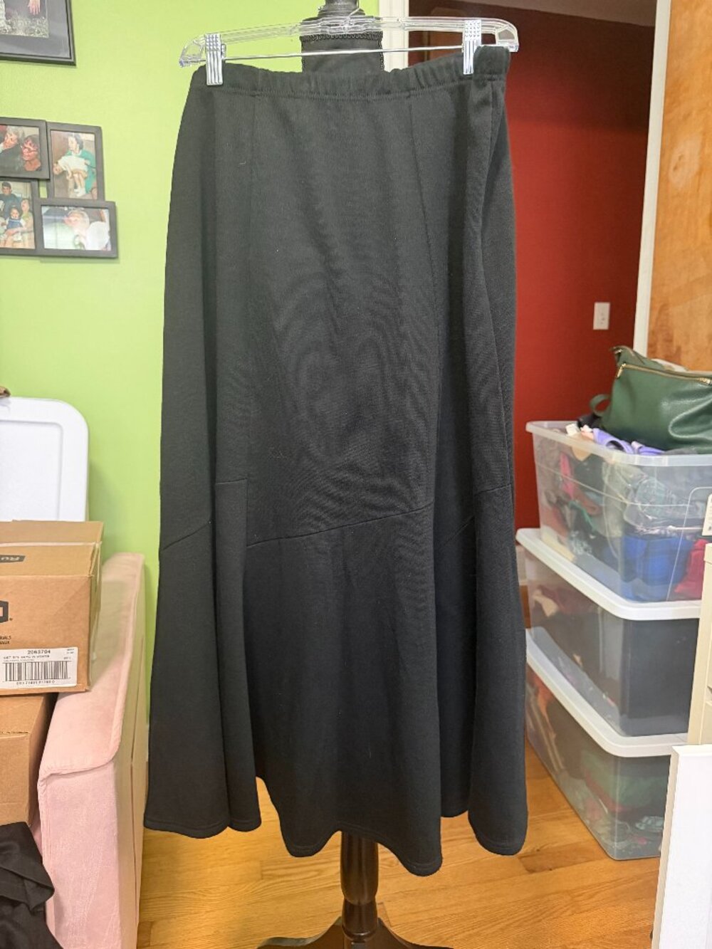 Nina Leonard 2X Black Maxi Skirt